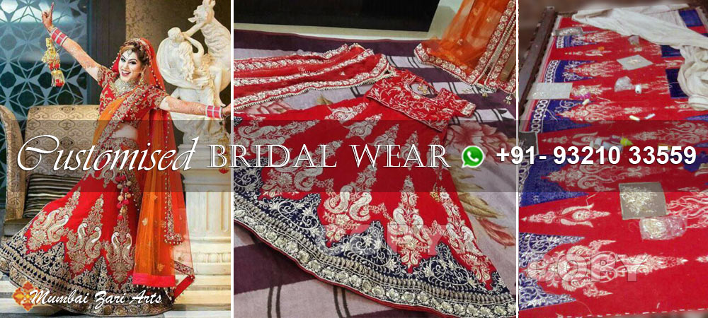 A customized bridal wear by Mumbai Zari Arts
