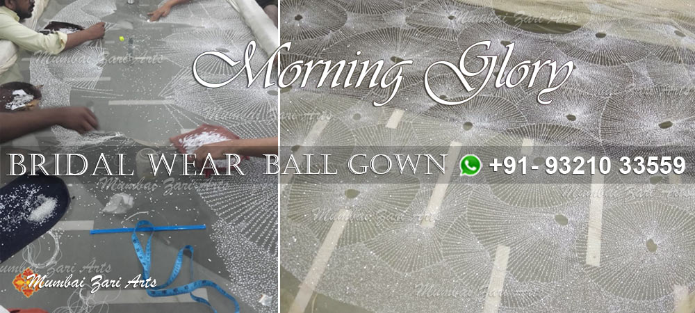 Morning Glory a customized ball gown bridal wear by Mumbai Zari Arts