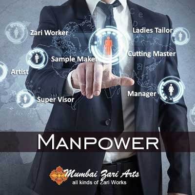 Hand embroidery manpower supply by Mumbai Zari Arts
